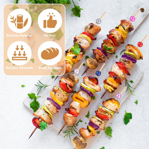LOYIM fancy toothpicks with gold, white, and pink pearls enhance dessert plating.