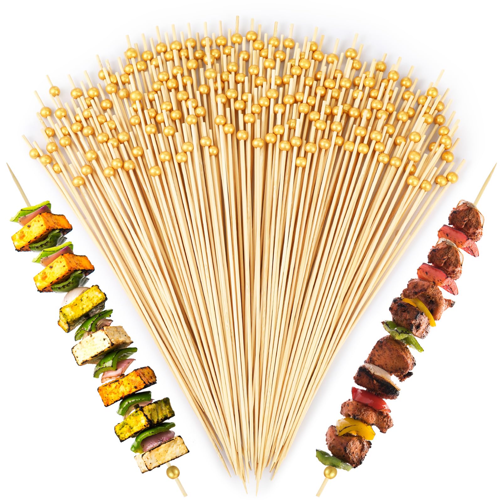 LOYIM gold pearl cocktail picks in packaging elevate wedding appetizers with a polished finish.