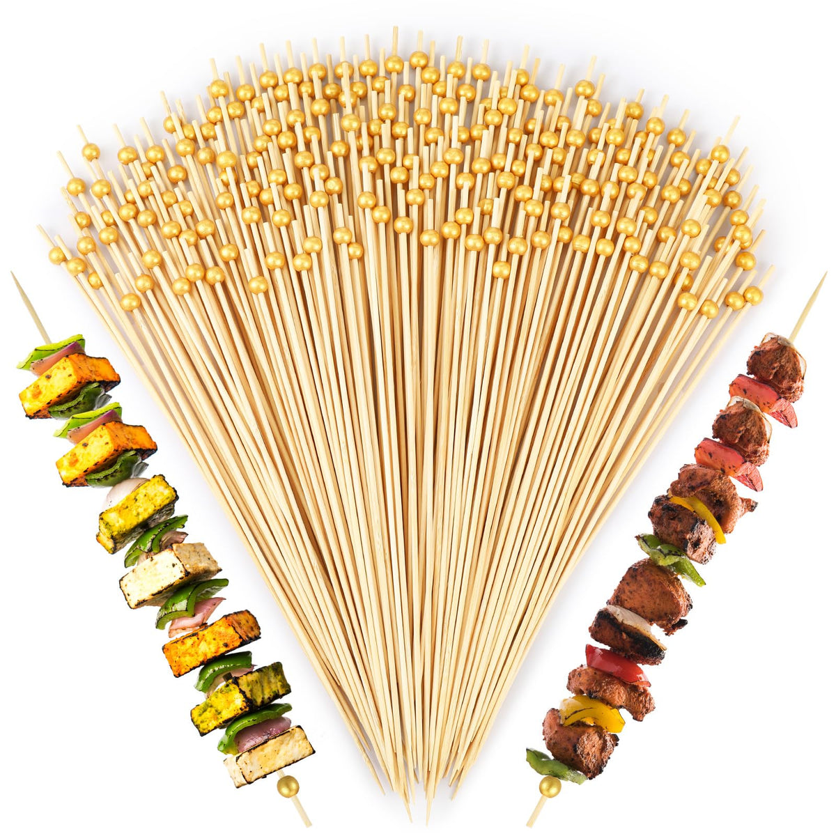 LOYIM gold pearl cocktail picks in packaging elevate wedding appetizers with a polished finish.