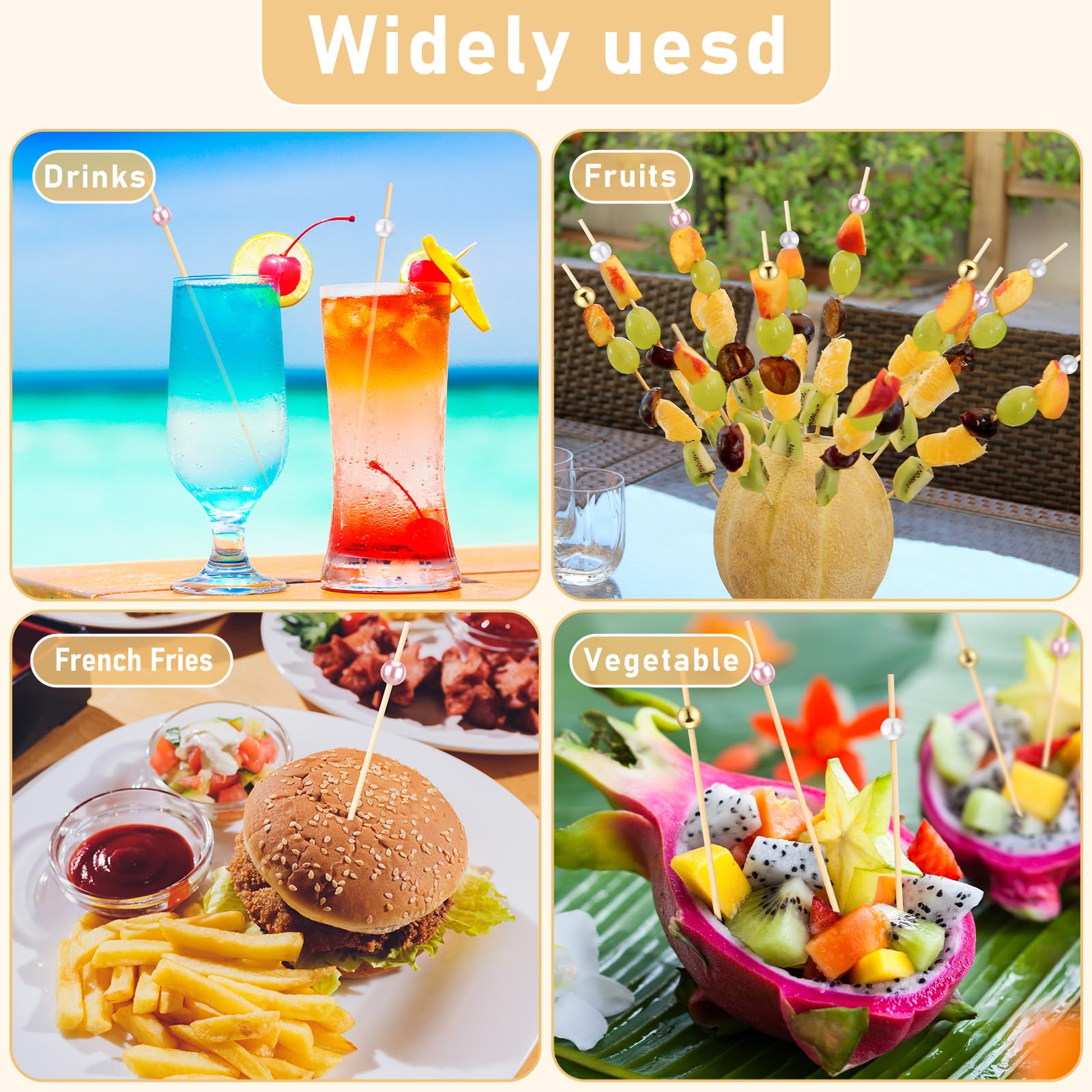LOYIM multicolor pearl toothpicks pack for vibrant food decoration
