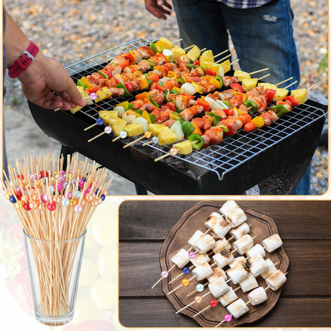 LOYIM sturdy 8-inch skewers suitable for fruit, cheese, and bite-sized treats.