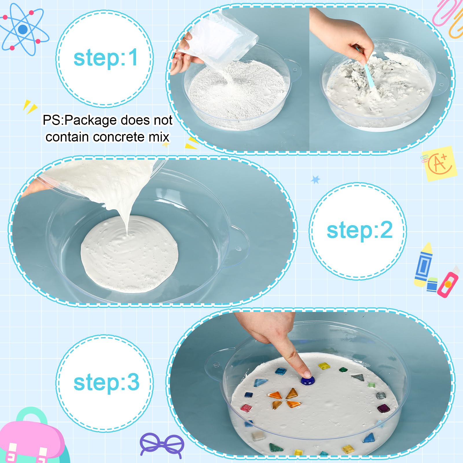 LOYIM stepping stone kit kid-friendly craft activity outdoors.