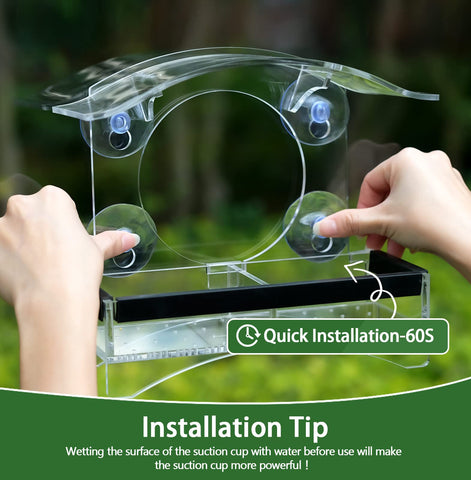 Loz Silan feeder design with a spacious perch for visiting birds.