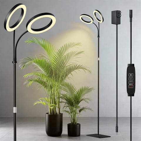 LPMZMBL dual head grow light providing full spectrum illumination for indoor plants