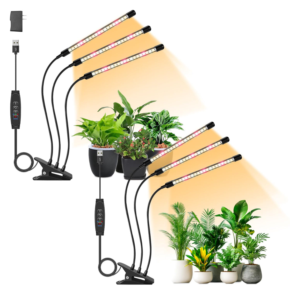 LPMZMBL full-spectrum LED grow light for healthy seedling growth and year-round blooms