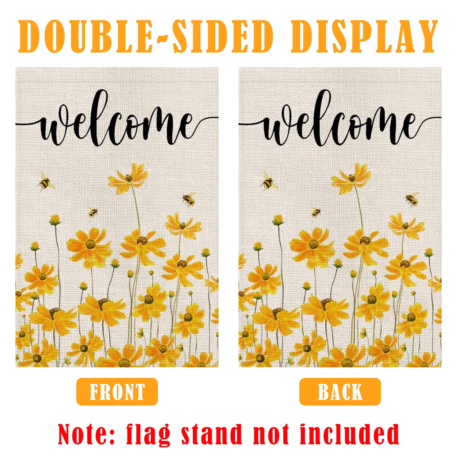 LPREUTWN Double-sided floral welcome flag preserves visibility from both angles.