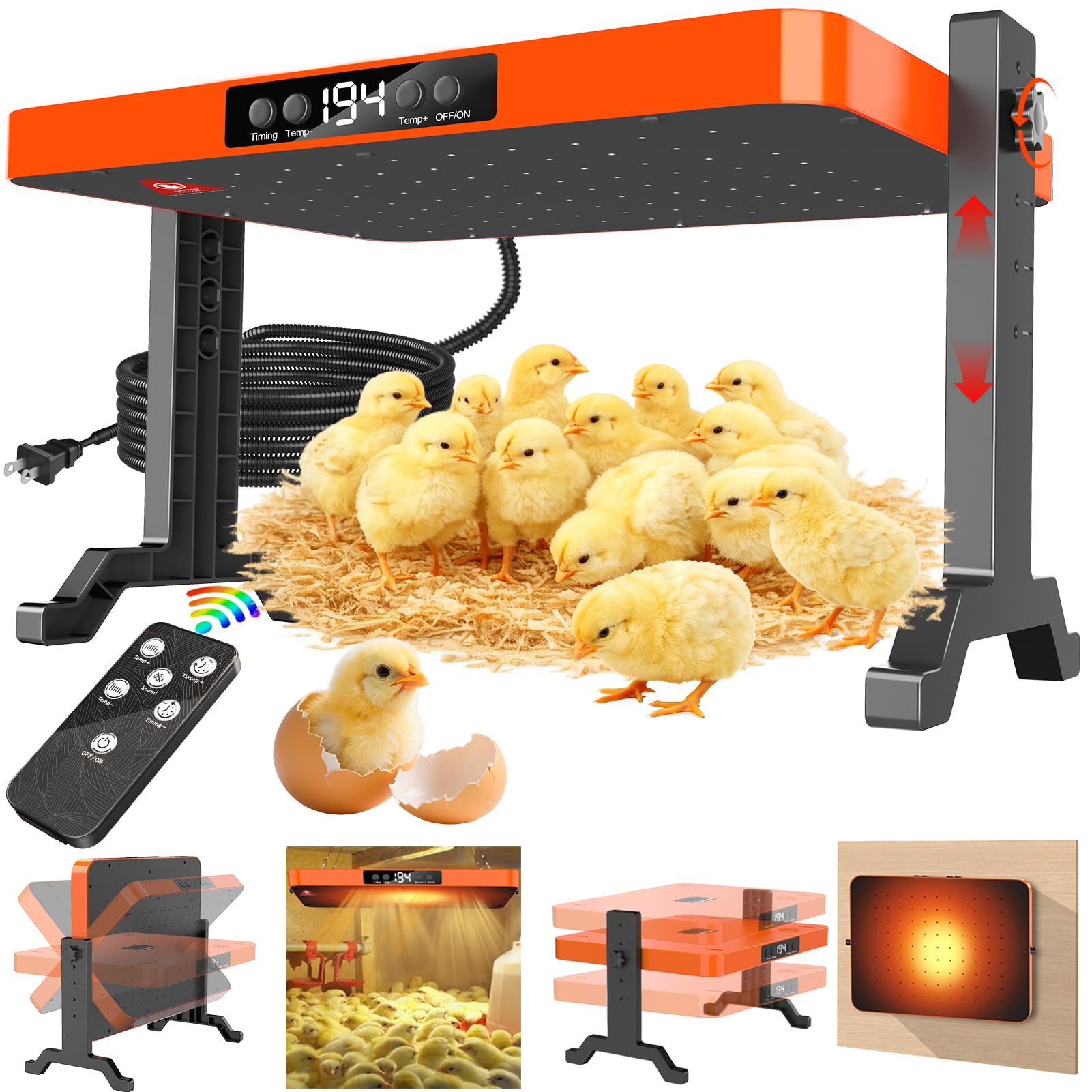 LQTTEK chicken brooder heater panel provides gentle radiant warmth for chick brooding.