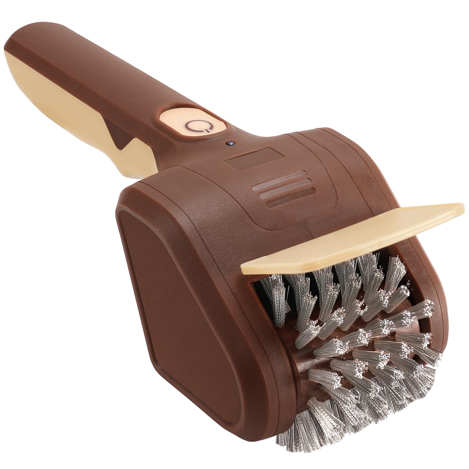 Lrly cordless grill brush with solid roller for bristle-free cleaning after grilling