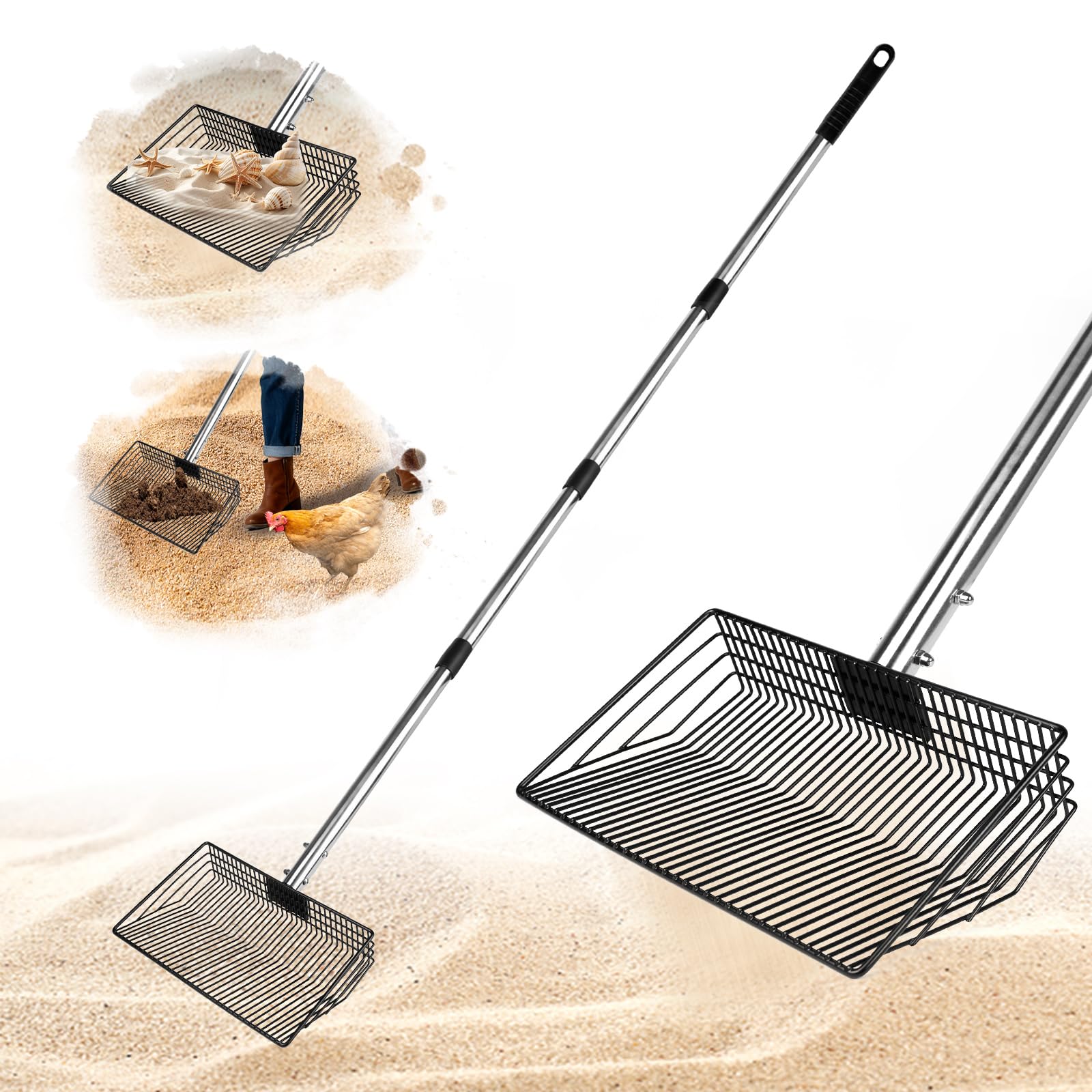 LrqzHsyl 10-inch metal chicken poop scooper head for efficient coop cleanup