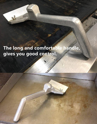 LRUI teppanyaki grill cleaning in action on a hot surface