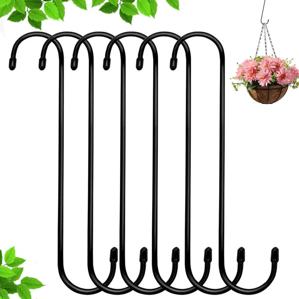 LRUUIDDE extra-large S hook in black, rust resistant for outdoor use