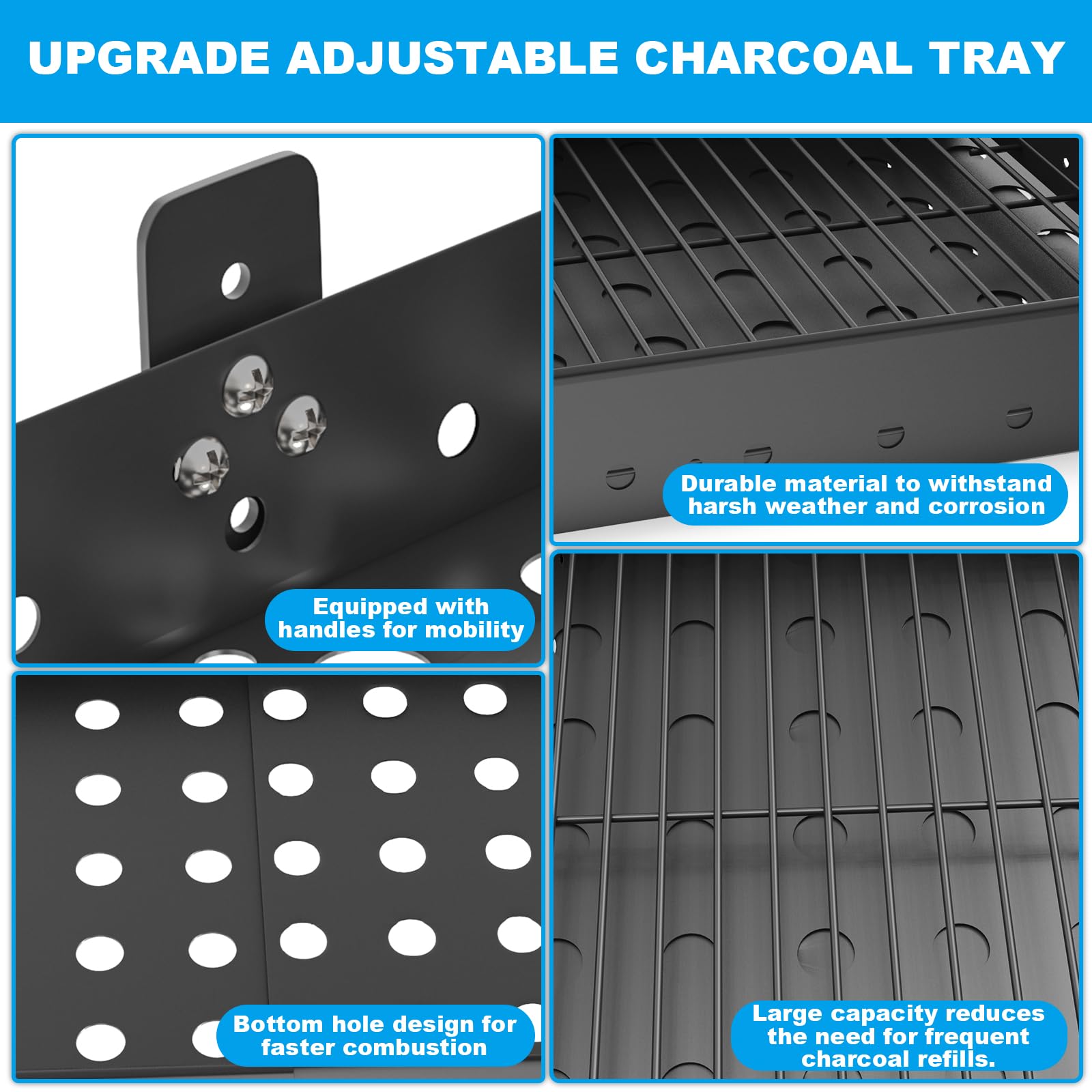 LS'BABQ ash-outlet design for quick ash removal and cleaner grilling sessions.