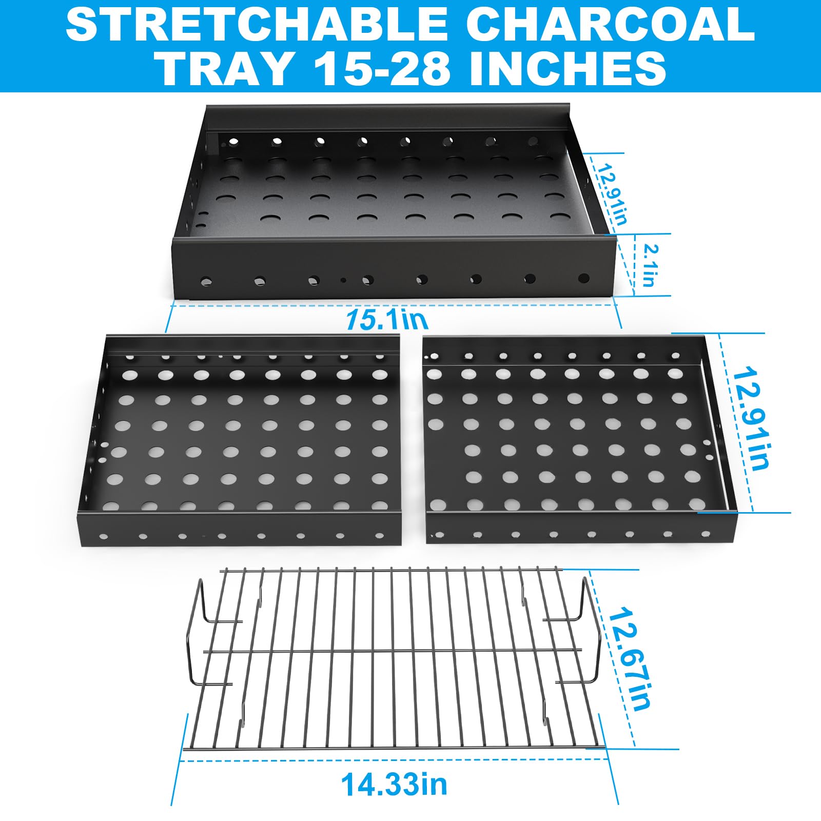 LS'BABQ alloy-steel charcoal-basket replacement for high-temp grilling and simple maintenance.