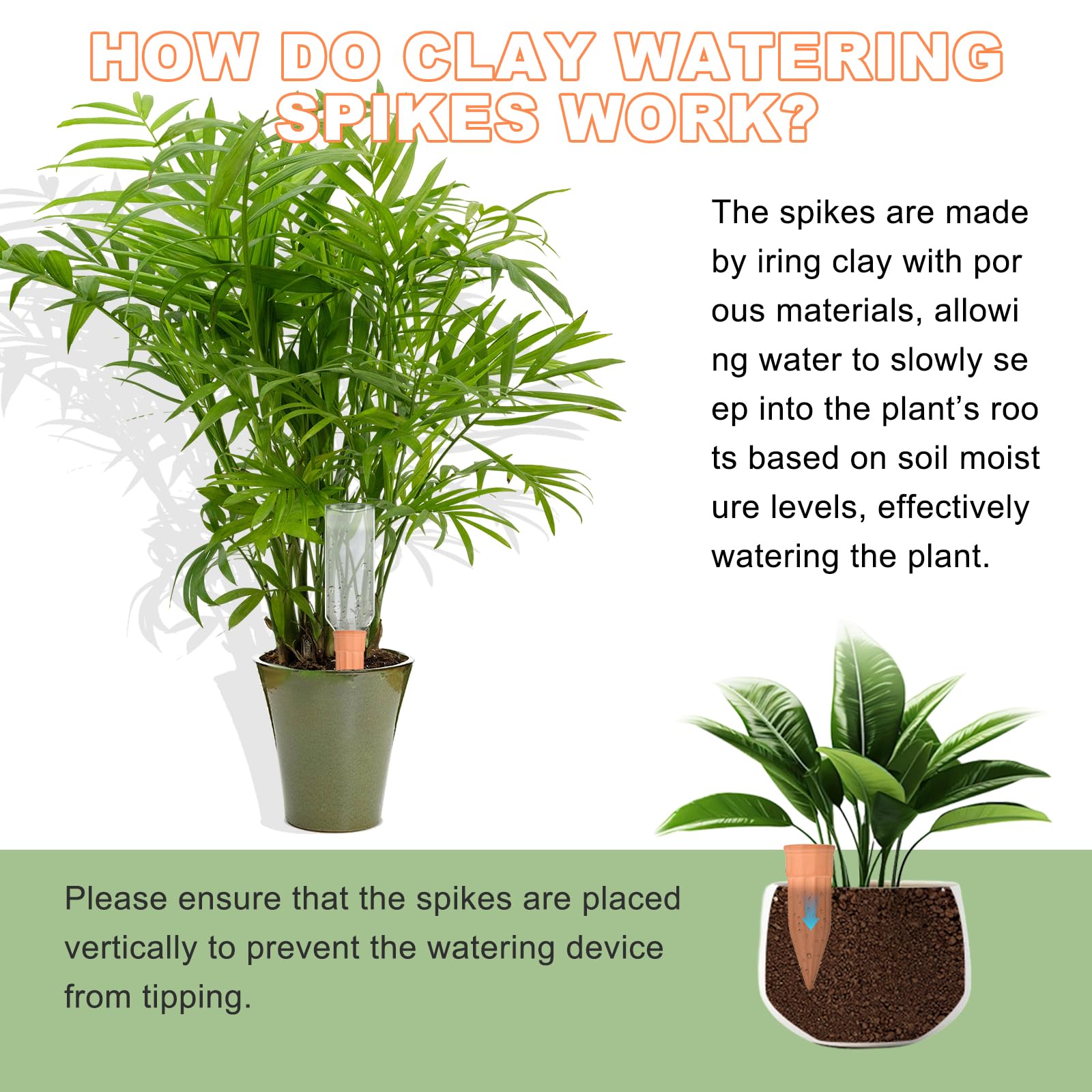 Lsed indoor-outdoor watering spikes pack used on various pots for flexibility