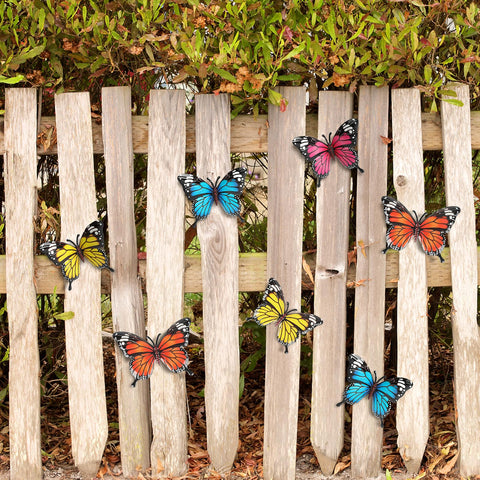 LSFFM colorful metal butterflies create vivid focal points for garden or porch spaces.