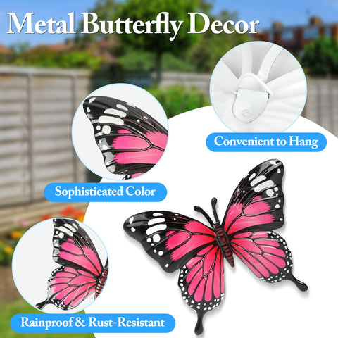 LSFFM butterfly decor with back hook for easy hanging on trees or fences.