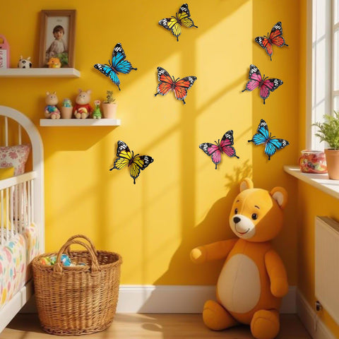 LSFFM outdoor butterfly decorations celebrate nature-inspired accents on garden fences.