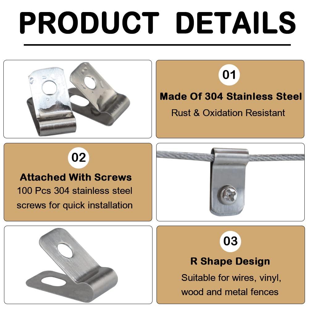 Clips installed on wood post with screws, LSGCQ fence mounting