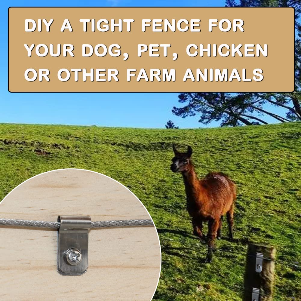 LSGCQ wire fence clips installed on a fence for added stability.