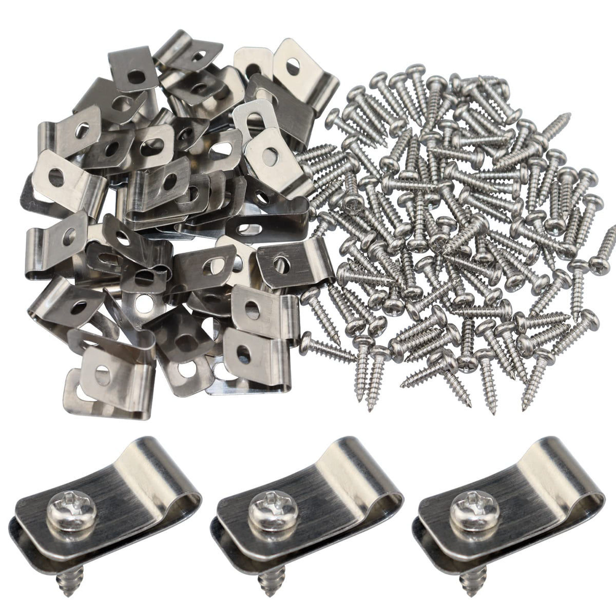 LSGCQ wire fence clips stainless steel close-up for durable outdoor mounting.