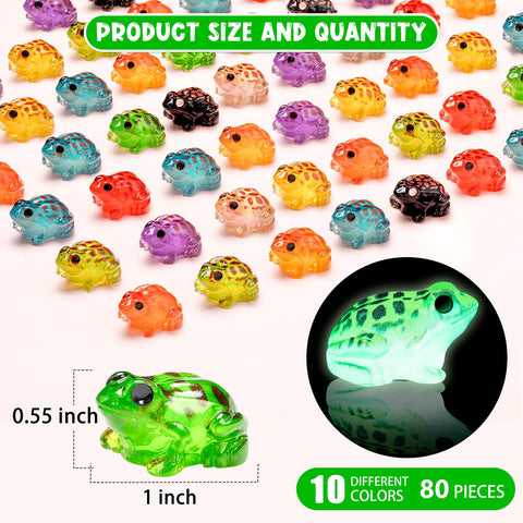 LSGYPAQ glow-in-the-dark frogs illuminate fairy gardens at night.