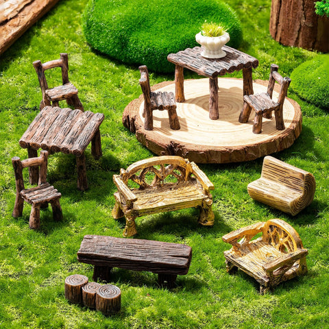 LSGYPAQ small dollhouse furniture ensemble for birdcages, office desks, and plant pot accents.