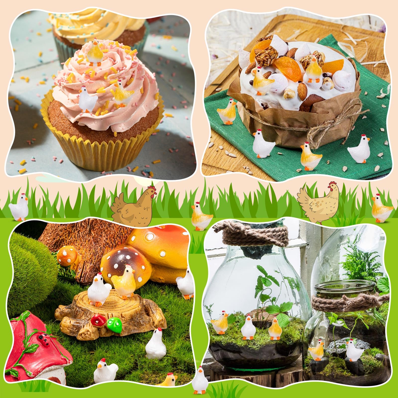 LSGYPAQ durable-colored chick figurines maintain vibrant hues in decor.