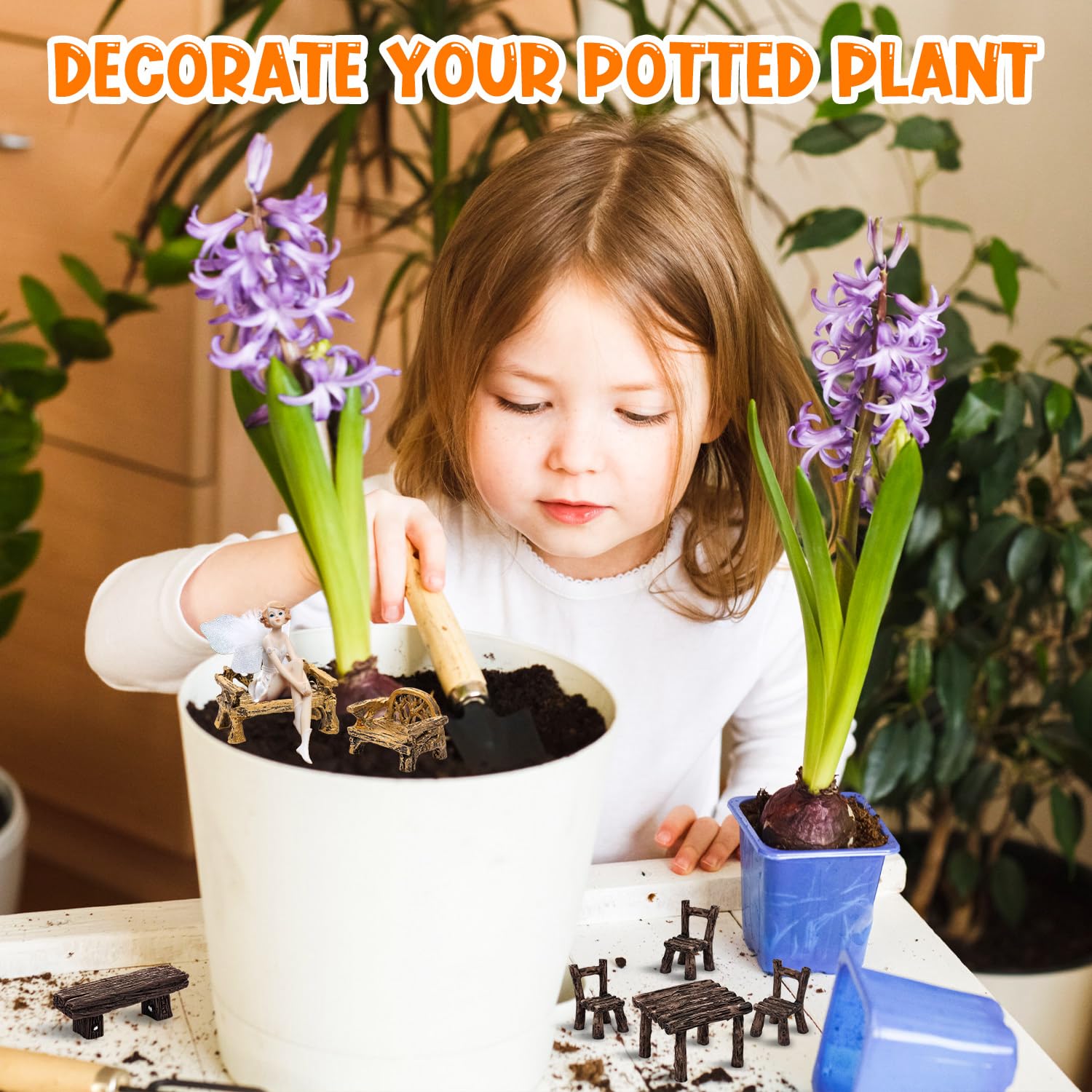 LSGYPAQ tabletop seating miniatures designed for DIY fairy garden arrangements and school projects.