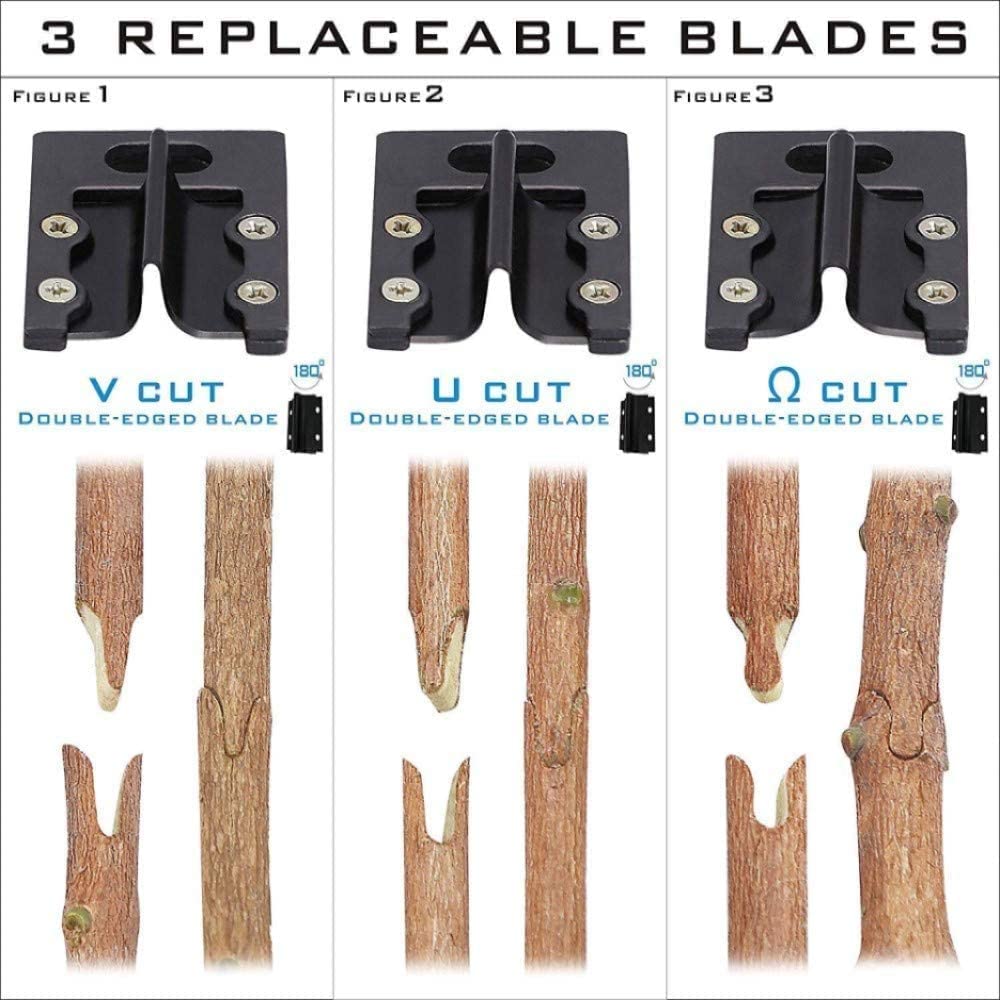 Anti-slip ABS handle provides secure grip during grafting tasks