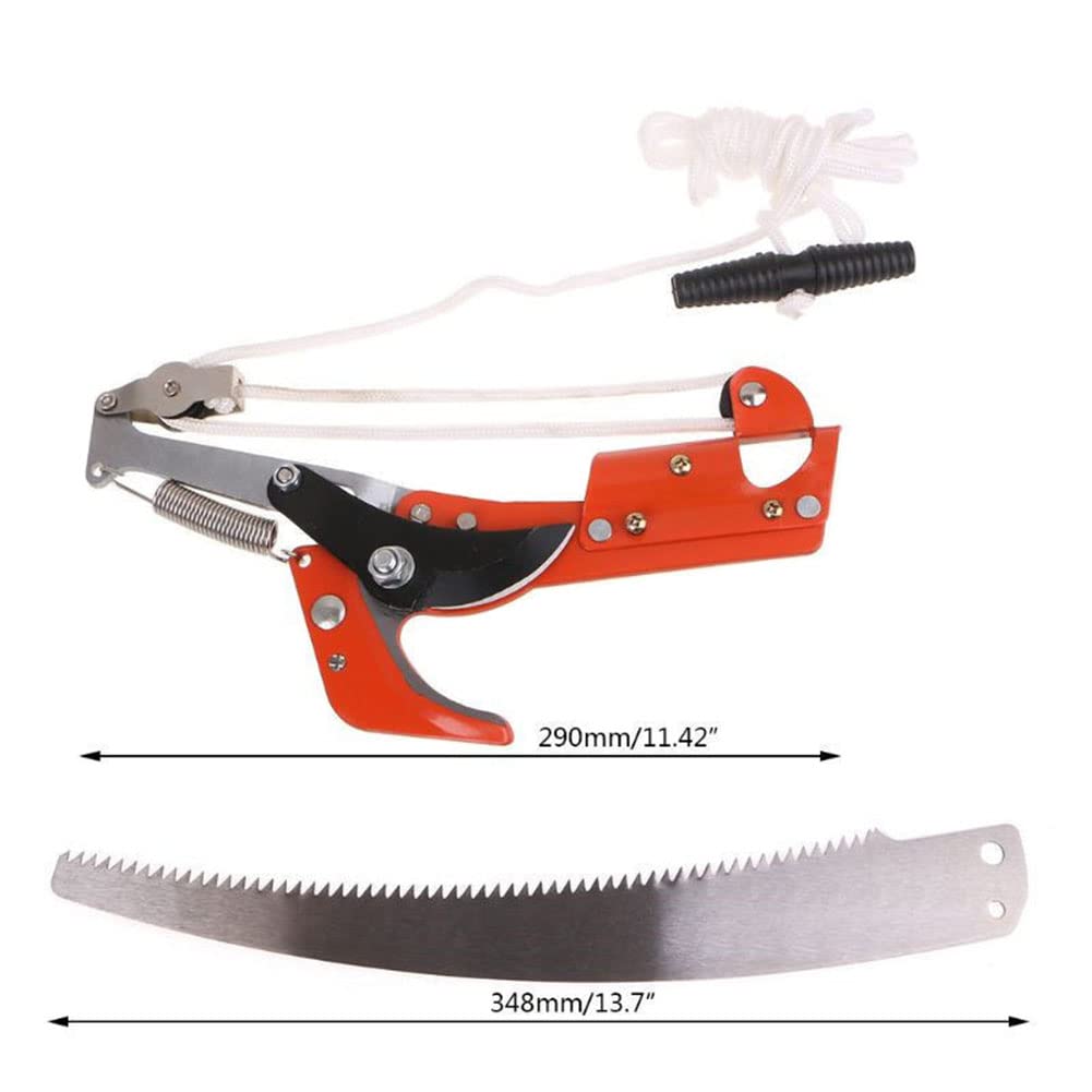 LSLANSOON extendable pole saw head in action cutting thick branches