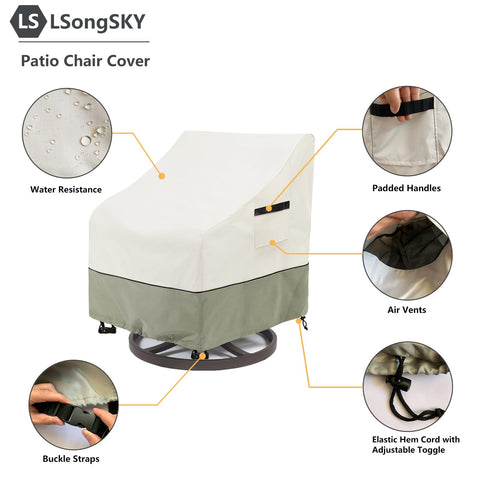 LSongSKY attachment straps secure cover over chair legs on windy days