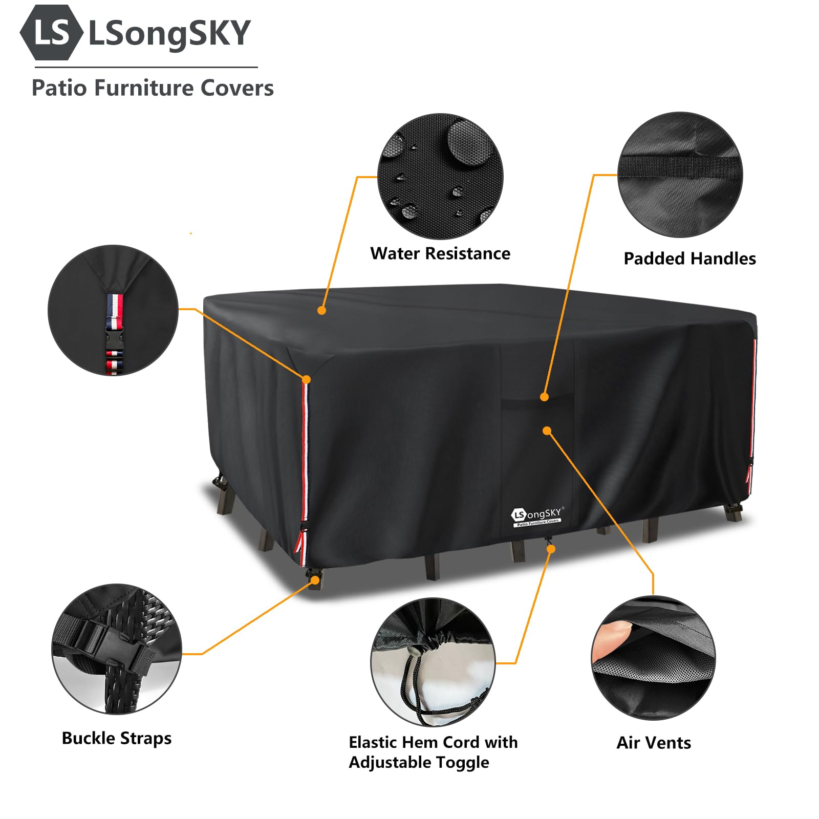 LSongSKY drawstring hem keeps the lid tight on windy days
