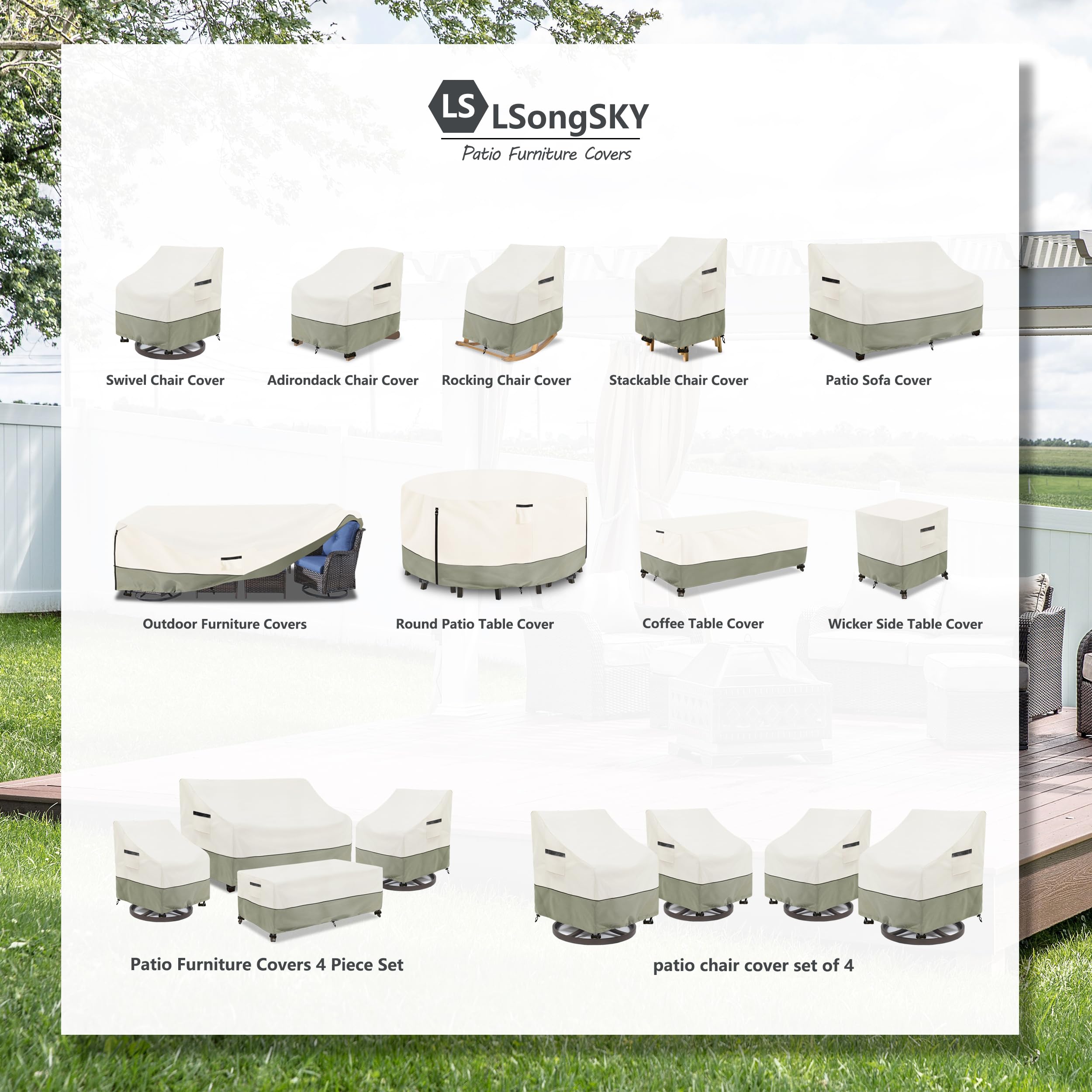 LSongSKY fabric texture close-up shows waterproof, breathable Oxford material for durability.