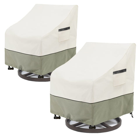 LSongSKY outdoor swivel chair cover two-pack front view protects chairs from sun and rain.