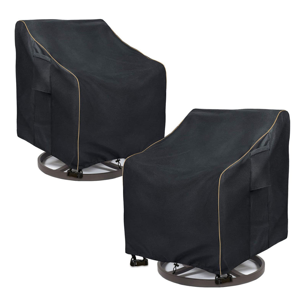 LSongSKY Outdoor Swivel Lounge Chair Cover front view protects chairs from rain and sun.