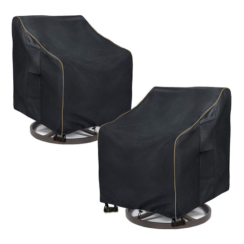 LSongSKY Outdoor Swivel Lounge Chair Cover front view protects chairs from rain and sun.