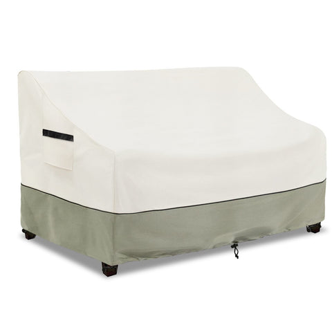 LSongSKY patio 3-seat sofa cover shields beige fabric from rain and sun