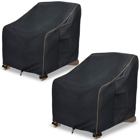 LSongSKY patio Adirondack chair cover 2-pack protects chairs from rain and sun.