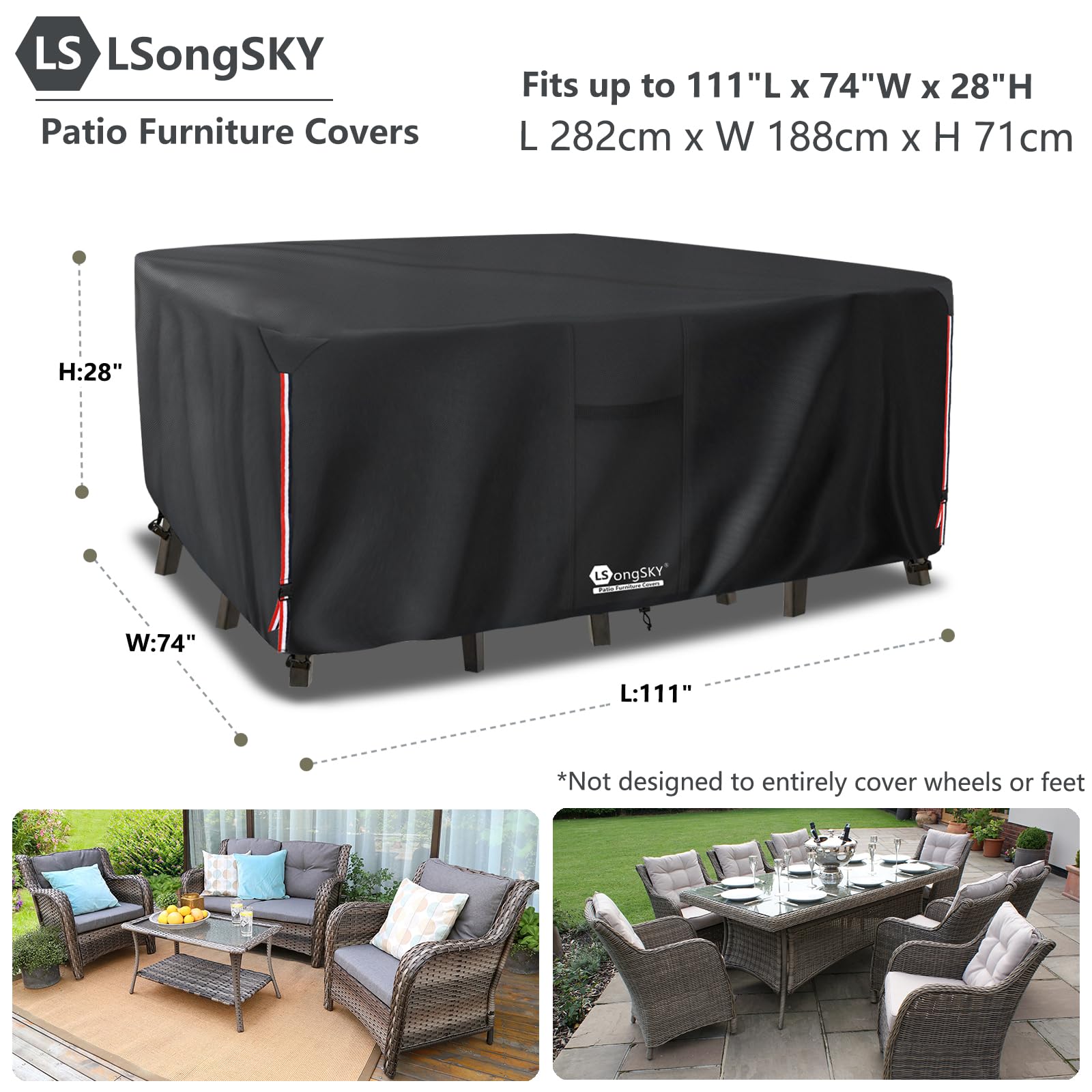 LSongSKY waterproof 600D fabric blocks moisture and sun damage for long-lasting furniture