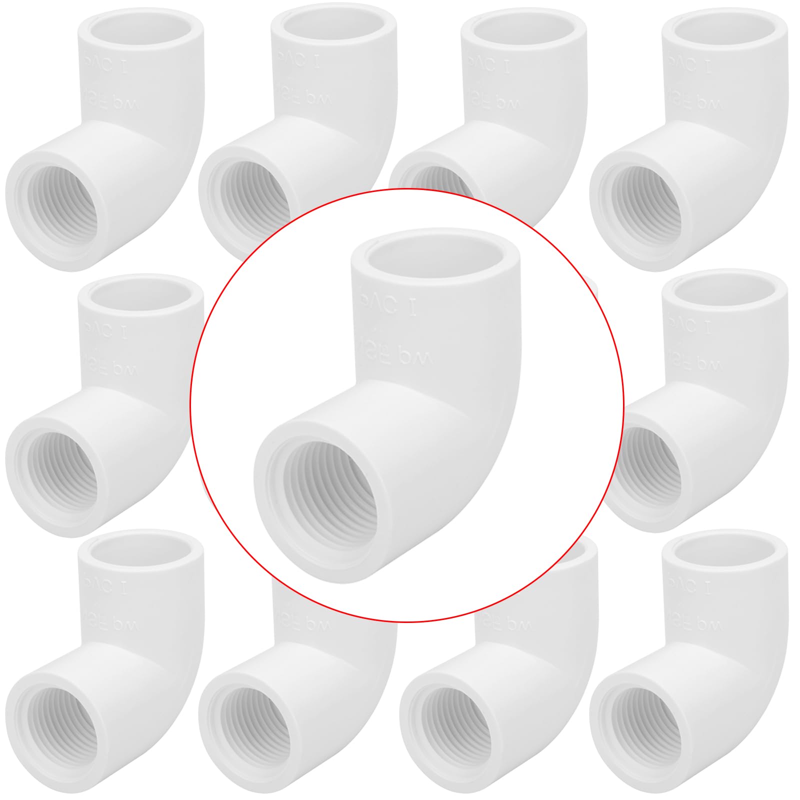 Lswteiz 12-pack 1/2in PVC elbow socket x female thread for versatile connections