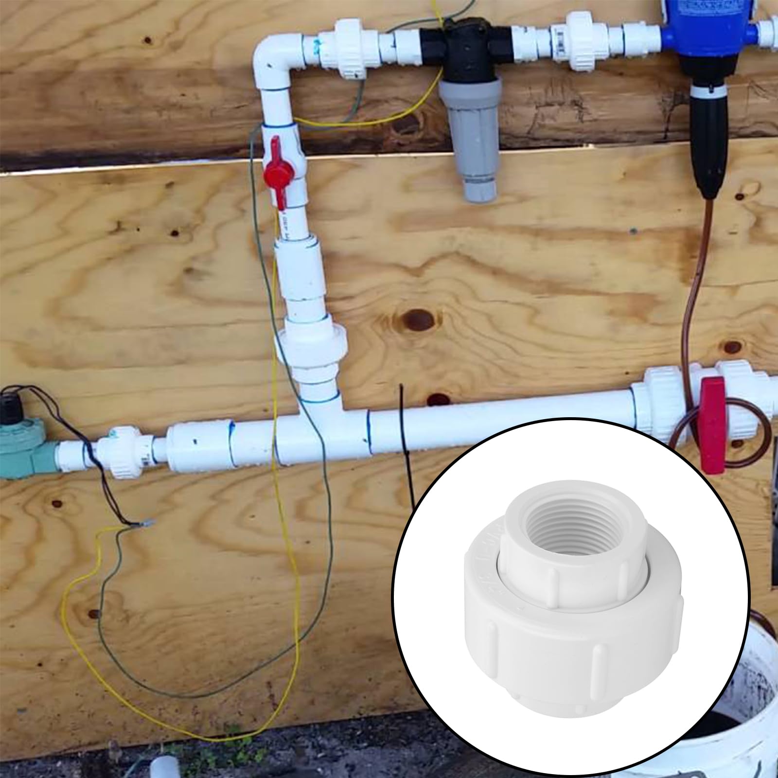 LSWTEIZ robust PVC union for pools and cold water lines.