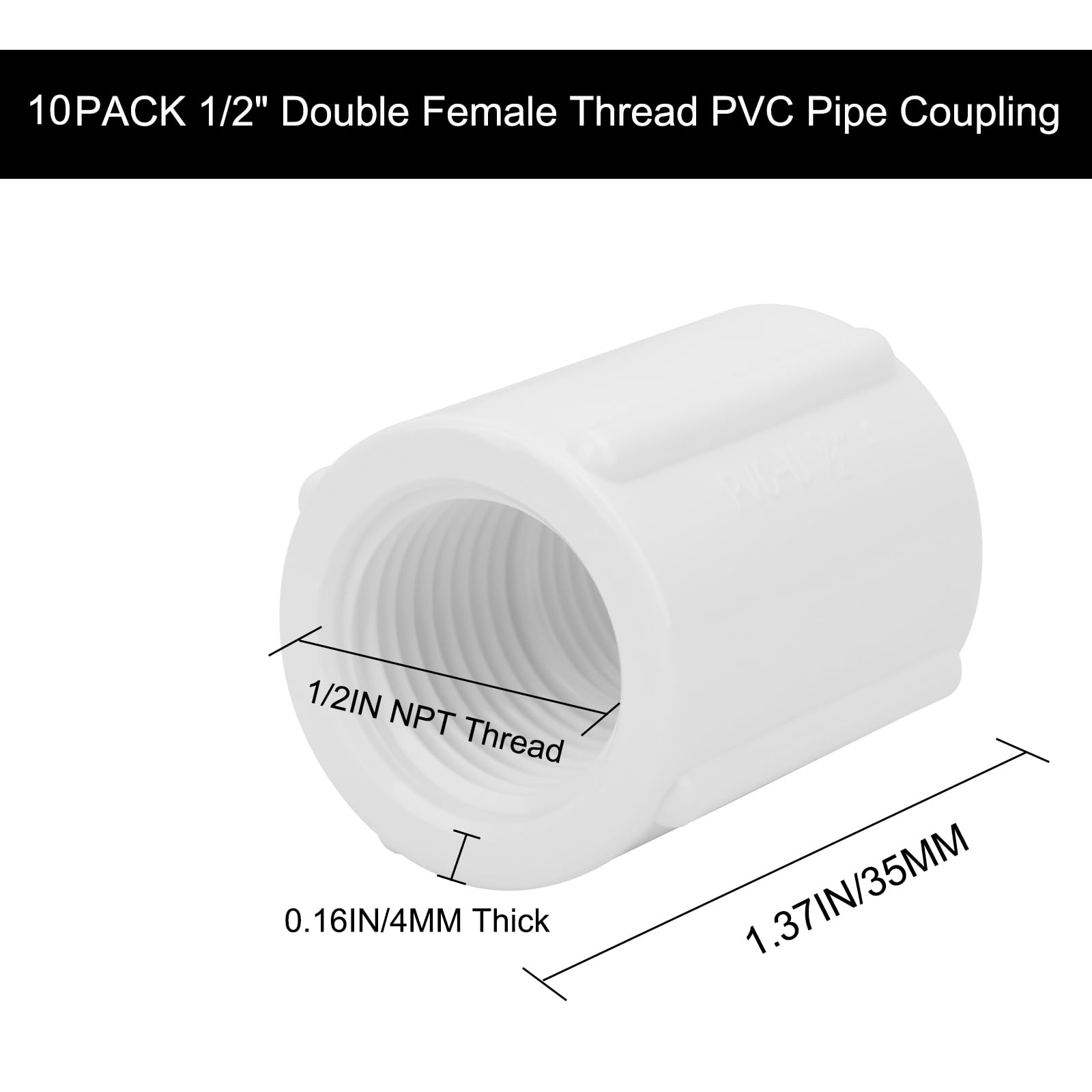 Lswteiz PVC coupling interior view showing smooth bore for low friction.