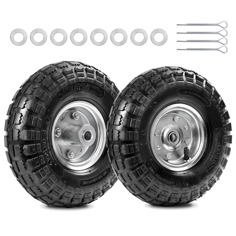 LTNICER 10-inch tire side view showing rugged rubber for heavy-duty carts