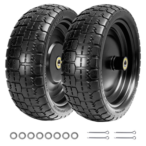 LTNICER 13in flat-free tire side view for durable yard wagon use.