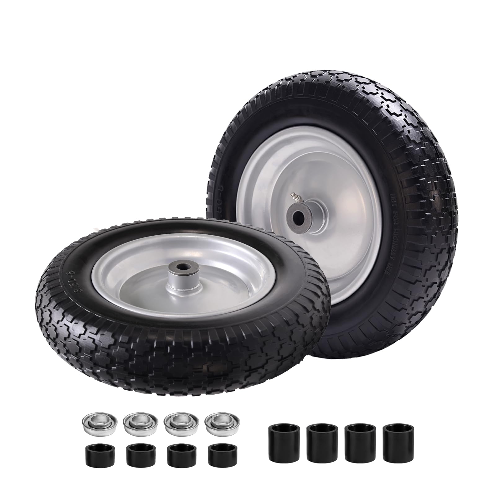 LTNICER 14-5 wheelbarrow tire full view, stability for heavy loads.