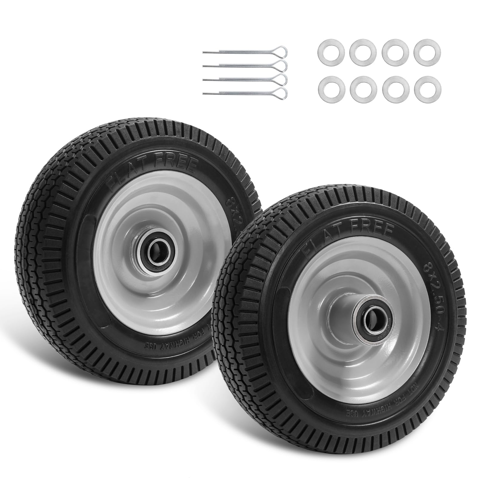 LTNICER 8-inch solid tire replacement shown for durable cart performance