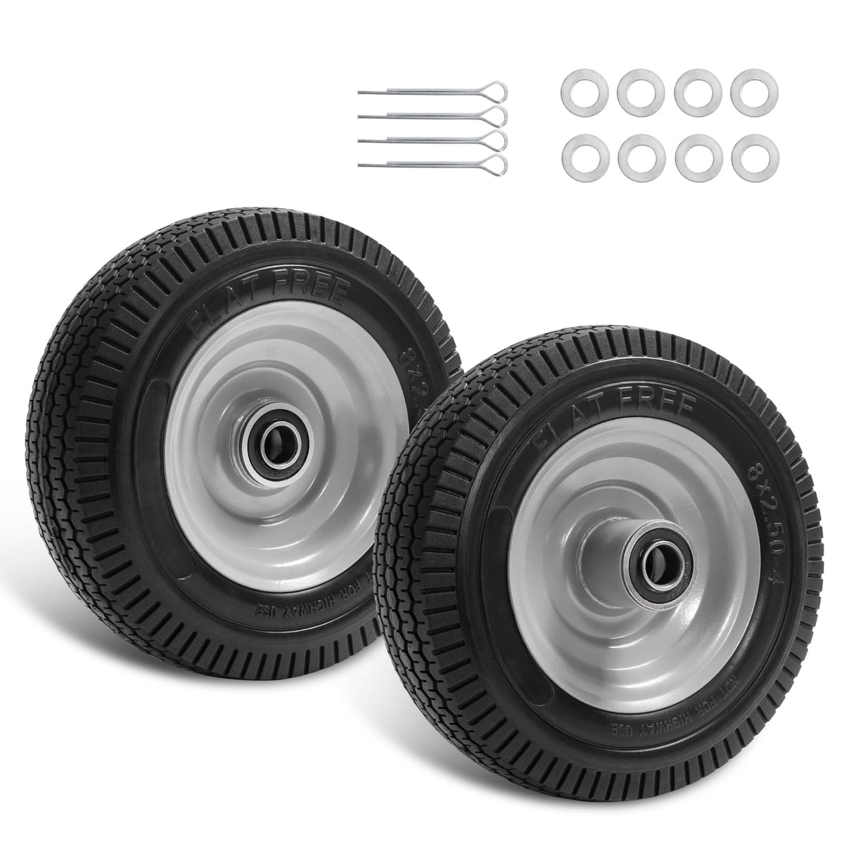 LTNICER 8-inch solid tire replacement shown for durable cart performance