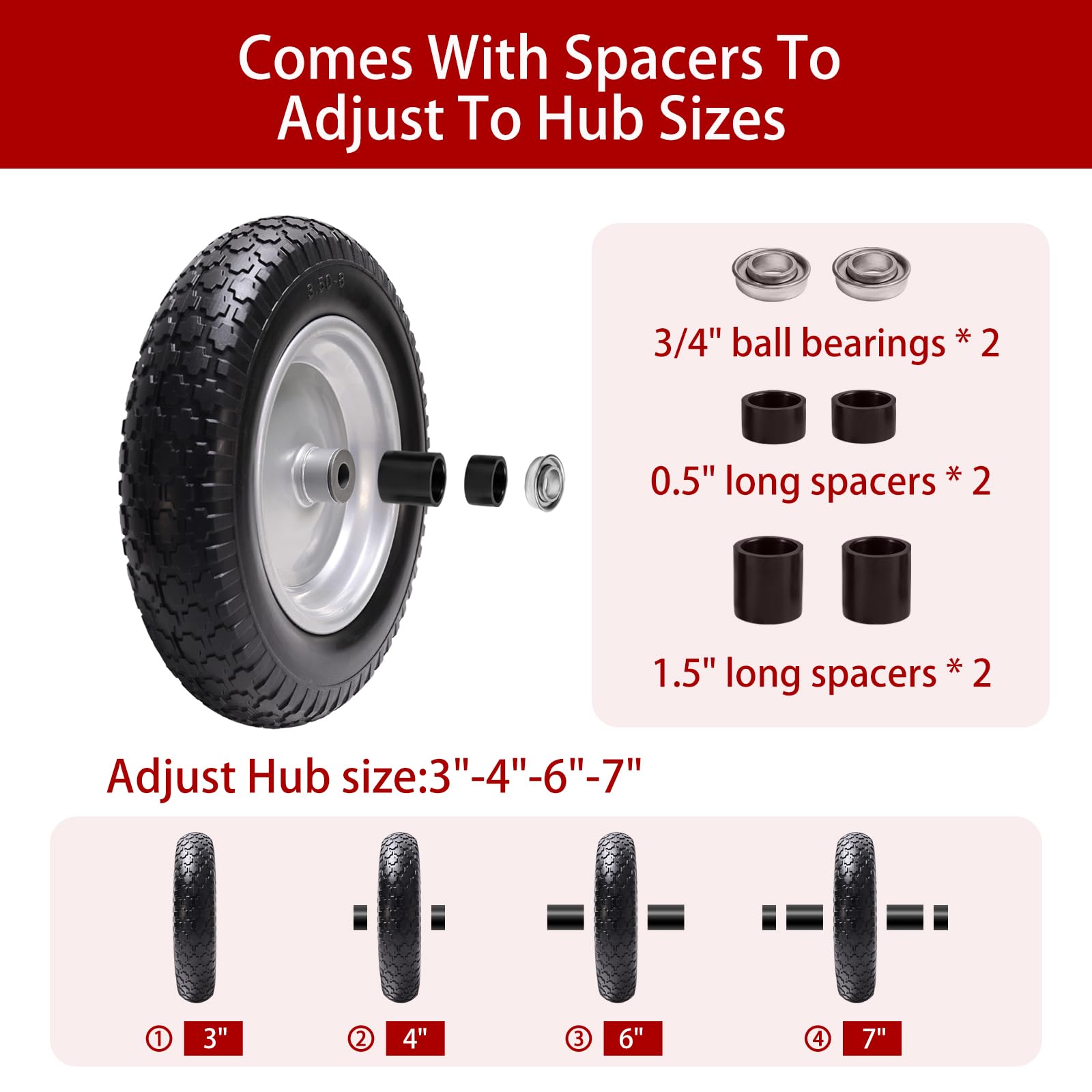 LTNICER centered hub 3-inch view for precise, balanced mounting.