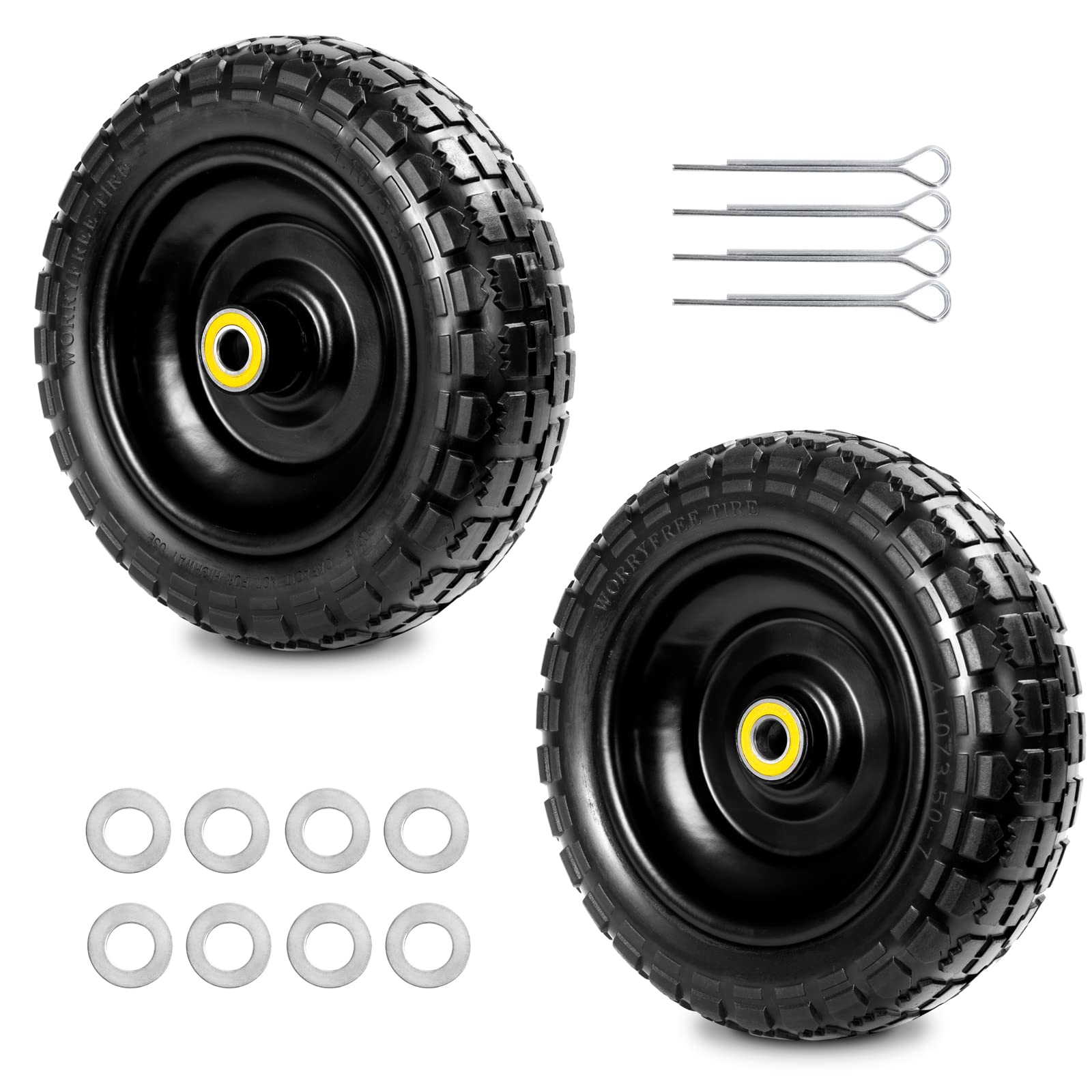 LTNICER fit Gorilla Carts wheels 10inch with flat-free design for rough terrain.