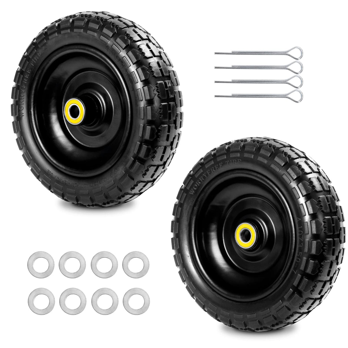 LTNICER fit Gorilla Carts wheels 10inch with flat-free design for rough terrain.